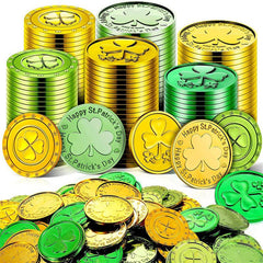 10Pcs St Patrick's Party Decoration Coin Irish Clover Toy Gift