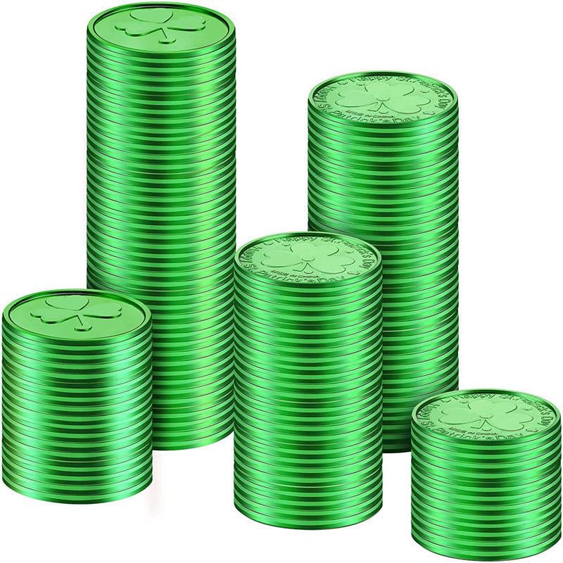 10Pcs St Patrick's Party Decoration Coin Irish Clover Toy Gift