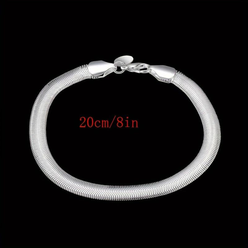 Men's Flat Snake Bone Bracelet Christmas Thanksgiving Gift