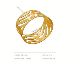 Hollow Pattern Metal Open Bracelet Women's Flower Bracelet