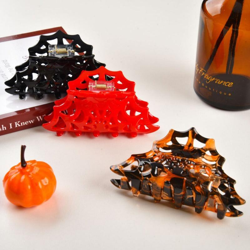 Vintage Halloween Hair Clip Spider Web Bat Hairpin Party Headwear