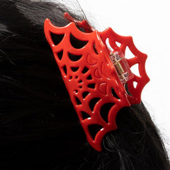 Vintage Halloween Hair Clip Spider Web Bat Hairpin Party Headwear