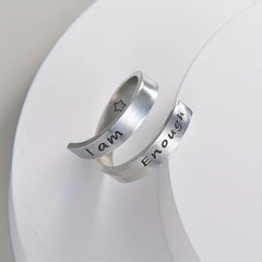 Adjustable I Am Enough Mood Ring