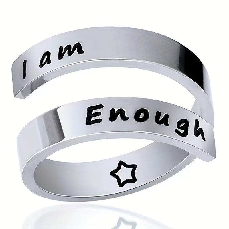 Adjustable I Am Enough Mood Ring