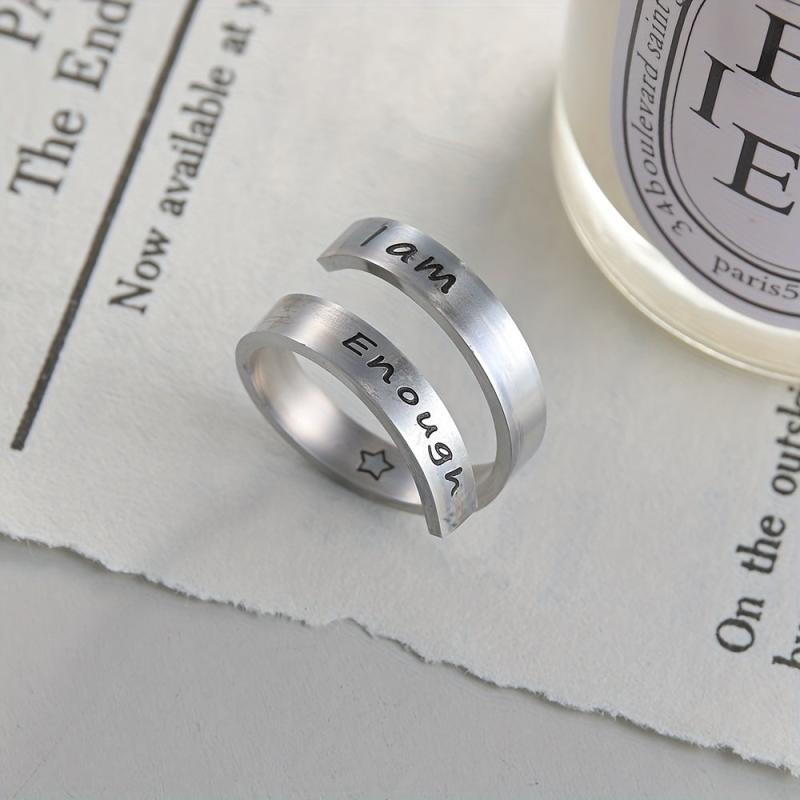 Adjustable I Am Enough Mood Ring