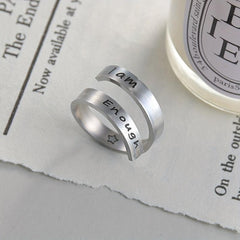 Adjustable I Am Enough Mood Ring