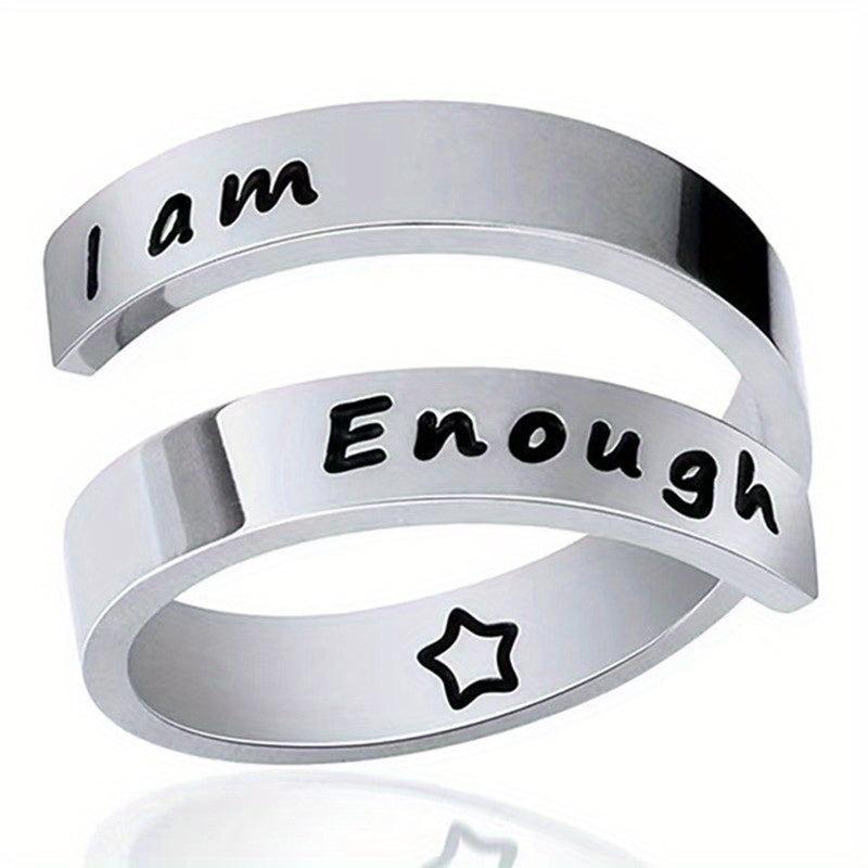 Adjustable I Am Enough Mood Ring