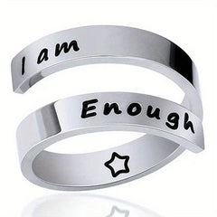 Adjustable I Am Enough Mood Ring