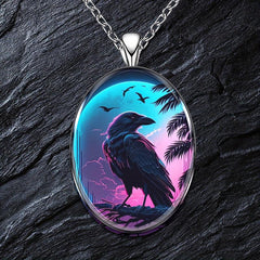 Eagle Round Pendant Necklace Hip Hop Animal Necklace Men Women Boys Girls