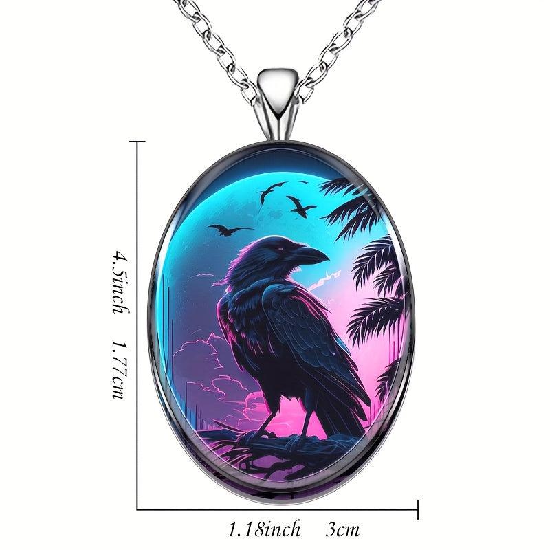 Eagle Round Pendant Necklace Hip Hop Animal Necklace Men Women Boys Girls