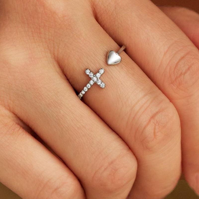 Love Hot Cross Ring Micro Inlaid for Women