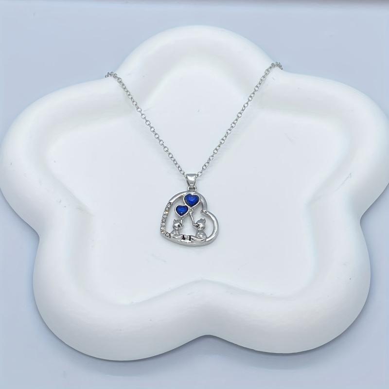 Fox Crystal Love Balloon Necklace Mother Child Jewelry Gift