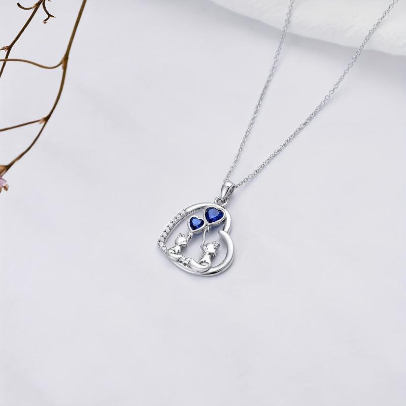 Fox Crystal Love Balloon Necklace Mother Child Jewelry Gift