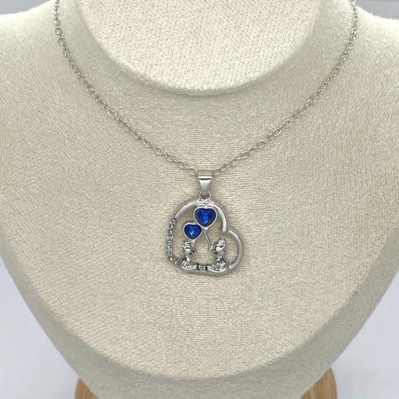 Fox Crystal Love Balloon Necklace Mother Child Jewelry Gift