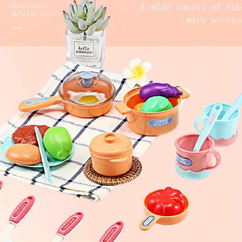Girl Toy Kitchen Set Cooking Utensils Model Combination Cooking Tools
