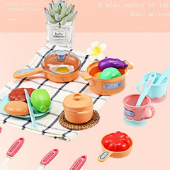 Girl Toy Kitchen Set Cooking Utensils Model Combination Cooking Tools