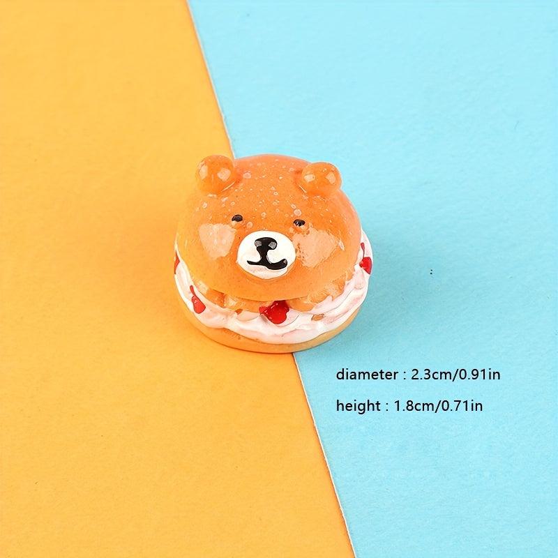 3pcs Resin Bear Burger Mini Toys Play House Toys