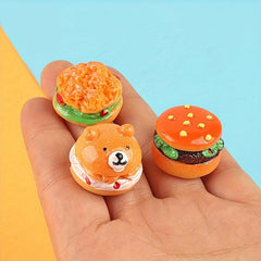 3pcs Resin Bear Burger Mini Toys Play House Toys