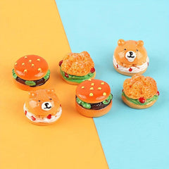 3pcs Resin Bear Burger Mini Toys Play House Toys