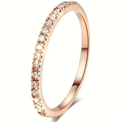 Thin Row Artificial Diamond Ring Women's Engagement Ring Christmas Ring