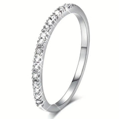 Thin Row Artificial Diamond Ring Women's Engagement Ring Christmas Ring