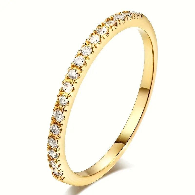 Thin Row Artificial Diamond Ring Women's Engagement Ring Christmas Ring