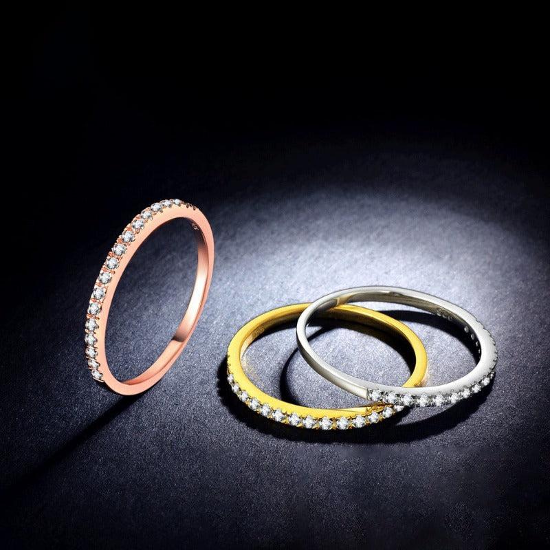 Thin Row Artificial Diamond Ring Women's Engagement Ring Christmas Ring