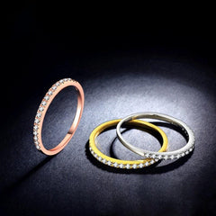 Thin Row Artificial Diamond Ring Women's Engagement Ring Christmas Ring