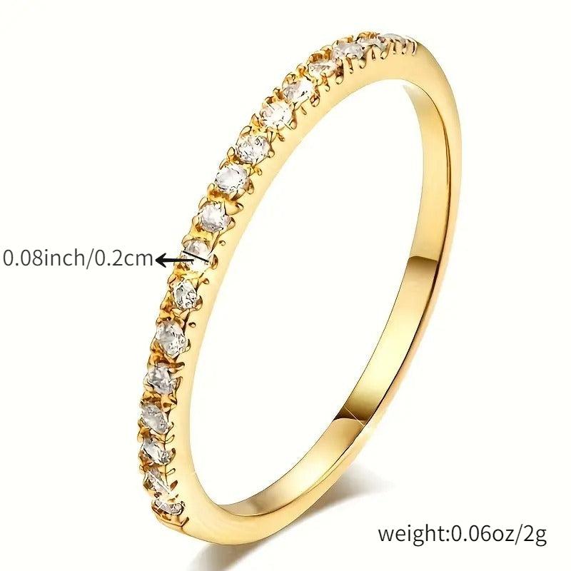 Thin Row Artificial Diamond Ring Women's Engagement Ring Christmas Ring