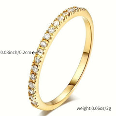 Thin Row Artificial Diamond Ring Women's Engagement Ring Christmas Ring