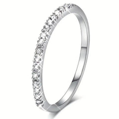 Thin Row Artificial Diamond Ring Women's Engagement Ring Christmas Ring