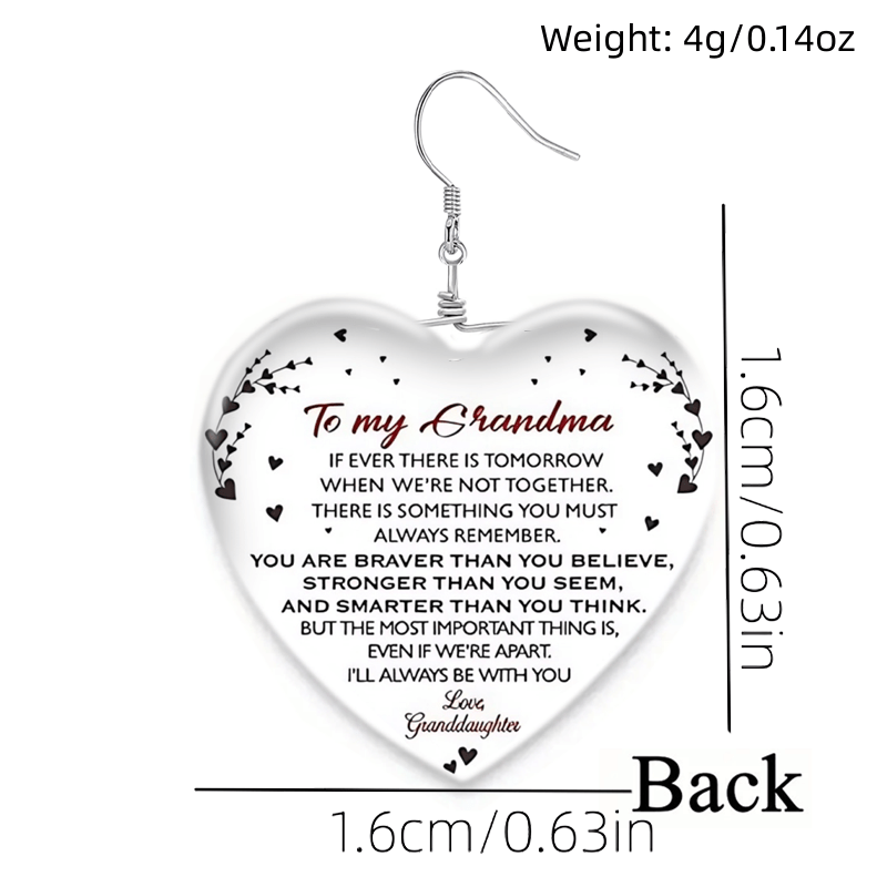 Cartoon Horse Pattern Heart Glass Dangle Earrings