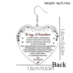 Cartoon Horse Pattern Heart Glass Dangle Earrings