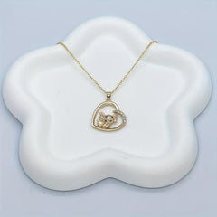 Golden Axolotl Heart Pendant Necklace Girls Party Jewelry Gift