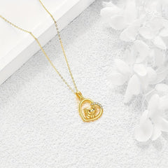 Golden Axolotl Heart Pendant Necklace Girls Party Jewelry Gift