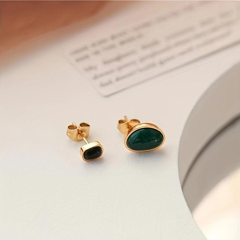 Green & Agate Earrings Necklace Set for Women