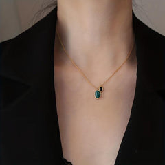 Green & Agate Earrings Necklace Set for Women
