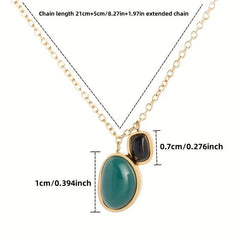 Green & Agate Earrings Necklace Set for Women