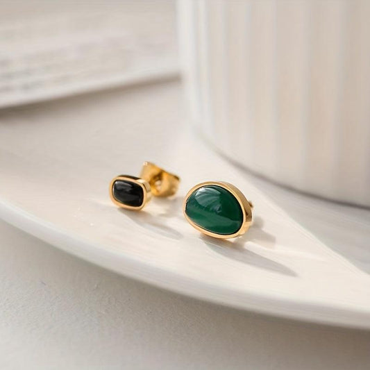 Green & Agate Earrings Necklace Set for Women