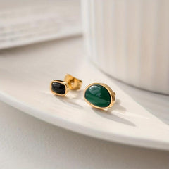 Green & Agate Earrings Necklace Set for Women