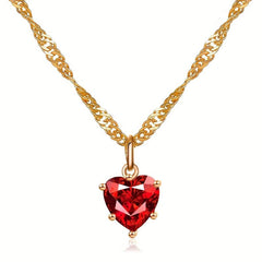 Classic Heart Necklace Earrings Set for Party Wedding Birthday Jewelry