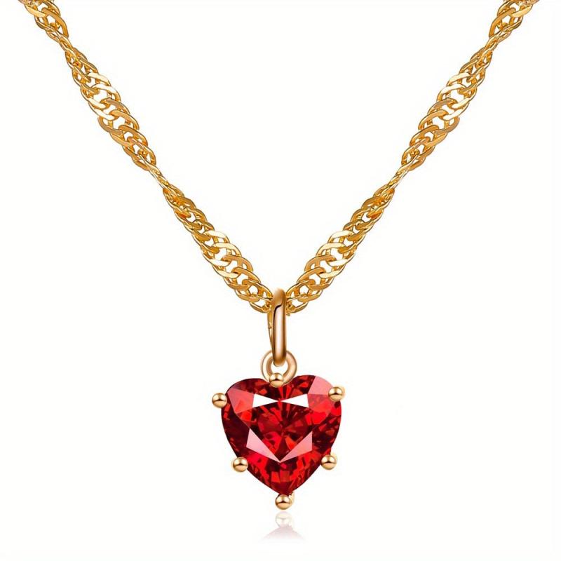Classic Heart Necklace Earrings Set for Party Wedding Birthday Jewelry