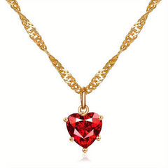 Classic Heart Necklace Earrings Set for Party Wedding Birthday Jewelry