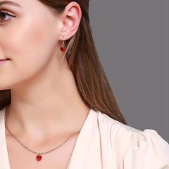 Classic Heart Necklace Earrings Set for Party Wedding Birthday Jewelry