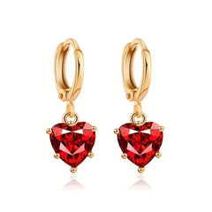 Classic Heart Necklace Earrings Set for Party Wedding Birthday Jewelry