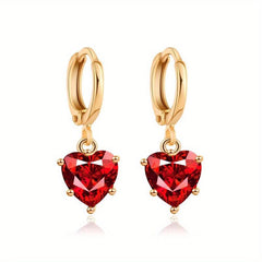 Classic Heart Necklace Earrings Set for Party Wedding Birthday Jewelry
