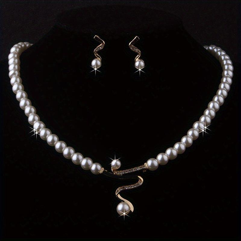 Rhinestone Bridal Jewelry Set: Necklace & Earrings