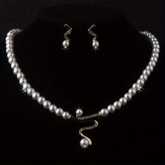 Rhinestone Bridal Jewelry Set: Necklace & Earrings