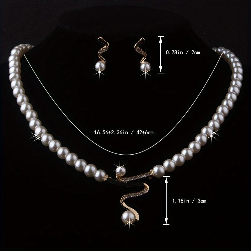 Rhinestone Bridal Jewelry Set: Necklace & Earrings