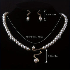 Rhinestone Bridal Jewelry Set: Necklace & Earrings